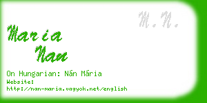 maria nan business card