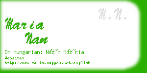 maria nan business card